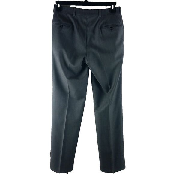 Ted Baker Italian Fashion 29R Men's 100% Wool Gray Dress Pants 31x32 Flat Front - Picture 7 of 10